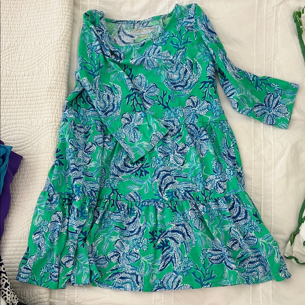 Kids Floral Blue and Green Dress